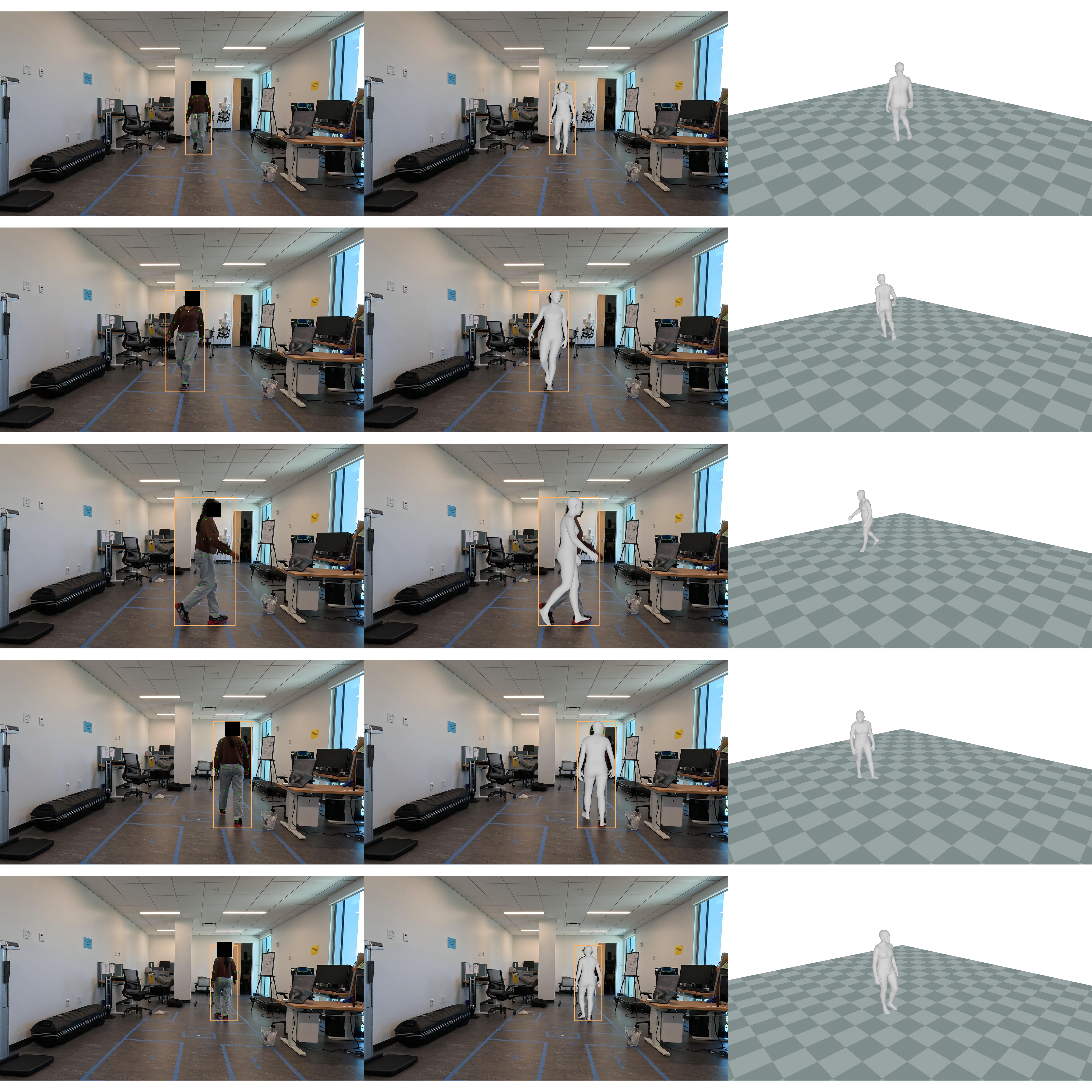 GVHMR reconstruction in camera and world-centric views.